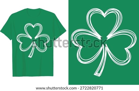 St. Patrick’s Day Hand-Drawn Clover T-Shirt Design