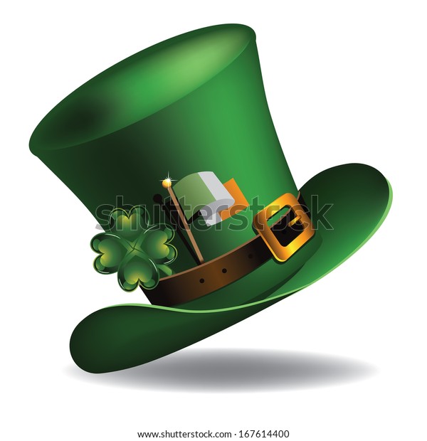 St Day Hat Four Leaf Clover Stock Vector Royalty Free