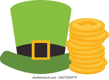 St Patrick’s Day Hat Vector Illustration in Cartoon Style.