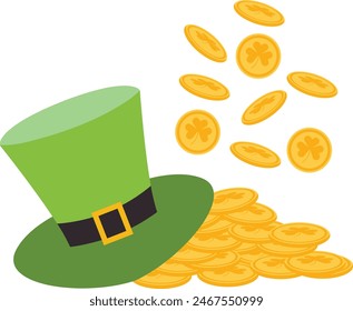 St Patrick’s Day Hat Vector Illustration in Cartoon Style.