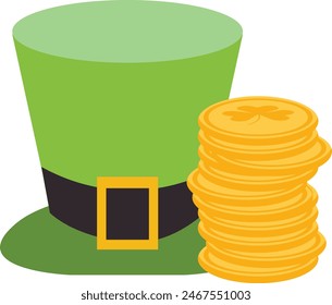 St Patrick’s Day Hat Vector Illustration in Cartoon Style.