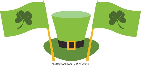 St Patrick’s Day Hat Vector Illustration in Cartoon Style.