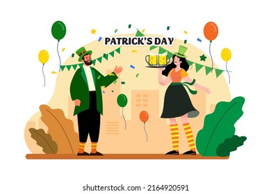 St. Patrick’s Day Illustration concept. Flat illustration isolated on white background