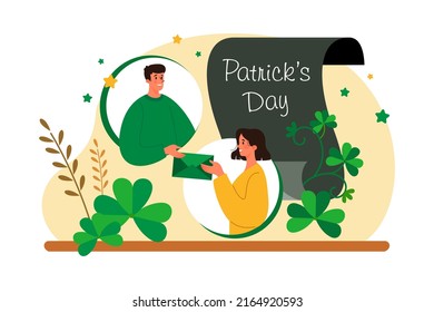 St. Patrick’s Day Illustration concept. Flat illustration isolated on white background