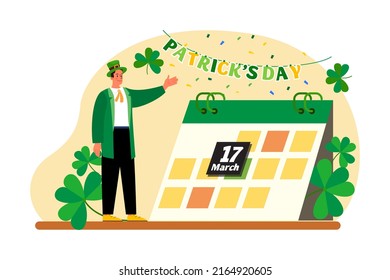 St. Patrick’s Day Illustration concept. Flat illustration isolated on white background