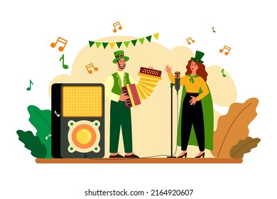 St. Patrick’s Day Illustration concept. Flat illustration isolated on white background