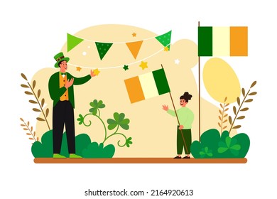 St. Patrick’s Day Illustration concept. Flat illustration isolated on white background