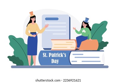 St. Patrick’s Day Illustration concept. Flat illustration isolated on white background