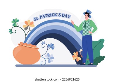 St. Patrick’s Day Illustration concept. Flat illustration isolated on white background