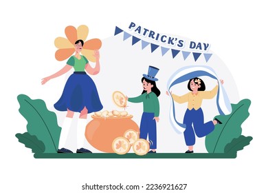 St. Patrick’s Day Illustration concept. Flat illustration isolated on white background