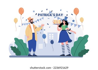 St. Patrick’s Day Illustration concept. Flat illustration isolated on white background