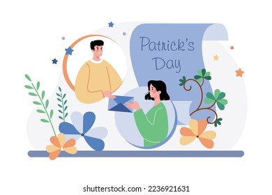 St. Patrick’s Day Illustration concept. Flat illustration isolated on white background