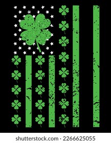 st. patrick’s day irish, american flag shamrock svg, png, dxf, eps, ai file t-shirt design for sale