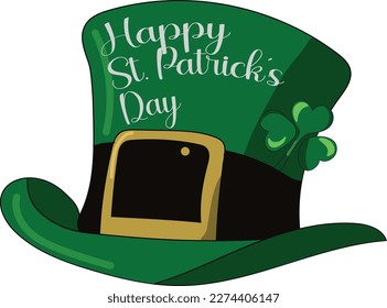 St Patrick´s Day, Leprechaun green hat, design elements, clover.