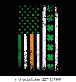 St. Patrick’s Day Shamrock Flag Shirt, Shamrock vector, Shamrock, Lucky, St. Patrick’s Day USA Flag, St. Patrick’s Day Shirt Print Template