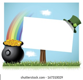 St. PatrickÃ¢Â?Â?s Day sign background. EPS 10 vector, grouped for easy editing. No open shapes or paths.