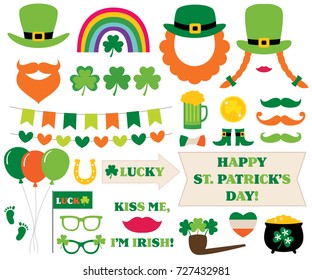 St. Patrick’s Day vector decoration and photo booth props