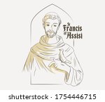 St Francis of Assisi vector illustration