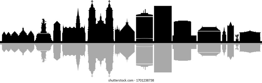 ST. GALLEN City Skyline Silhouette Cityscape Vector