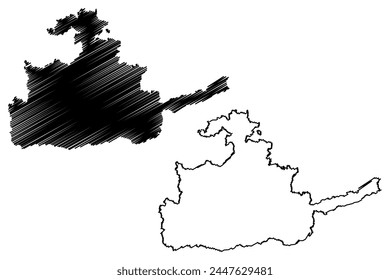 St. Gallen District (Switzerland, Swiss Confederation, Canton of St Gall, St. Gallen or Sankt Gallen) map vector illustration, scribble sketch Wahlkreis St. Gallen map