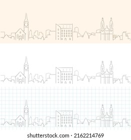 St Gallen Hand Drawn Profile Skyline