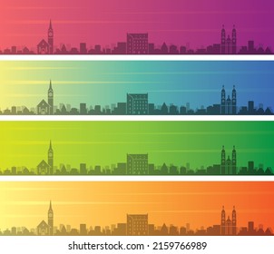 St Gallen Multiple Color Gradient Skyline Banner