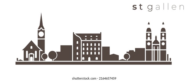 St Gallen Simple Monochrome Stylish Skyline