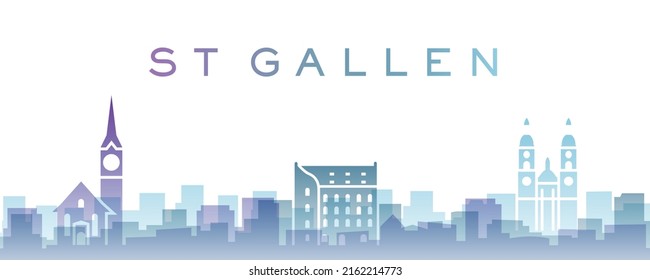 St Gallen Transparent Layers Gradient Landmarks Skyline