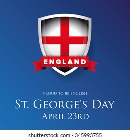 St George Day England flag shield banner or poster