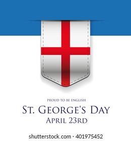 St George Day England flag ribbon banner or poster