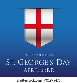 St George Day England flag ribbon banner or poster