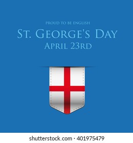 St George Day England flag ribbon banner or poster