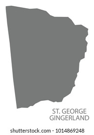 St. George Gingerland map grey illustration silhouette shape
