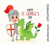 St. George greeting card with dragon