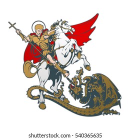 St. George on horseback. Vector illustration