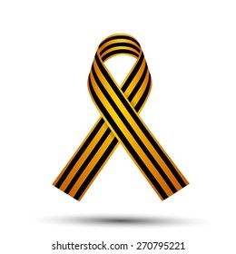 St. George Ribbon isolated on white.