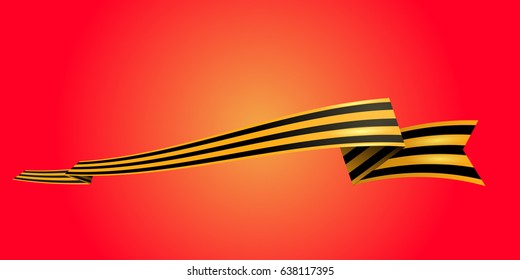 St. George ribbon on red background
