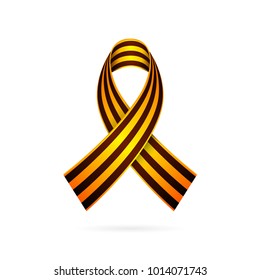 St. George Ribbon. The symbol of the day of victory and the day of the defender of the fatherland. Vector illustration on white background. Element for design. 9th May. February 23.