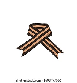 St. George Ribbon. Two-tone stripe of fabric. Symbol of the Great Victory Day