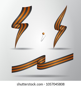 St. George ribbons set. Symbol of russian victory. May 9. Vector illustration.