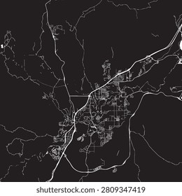 St George Utah city map vector illustration. Black and white street map of St George UT USA