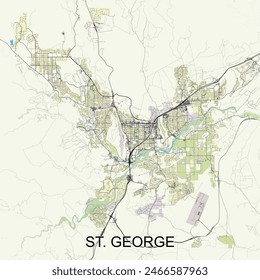 St. George, Utah, United States map poster art