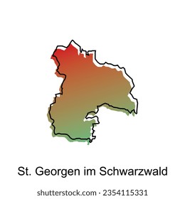 St. Georgen Im Schwarzwald City Map Illustration Design, World Map International vector template with outline graphic