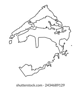St. Georges Parish map, administrative division of Bermuda. Vector illustration.