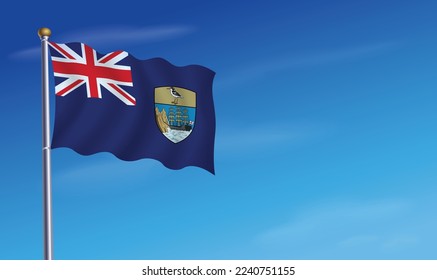 ST. Helena Flag for Independence Day Background  Vector Illustration