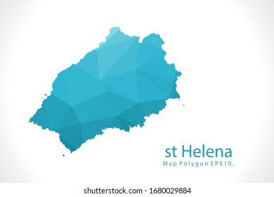 st Helena Map Abstract geometric rumpled triangular low poly style gradient graphic on white background
