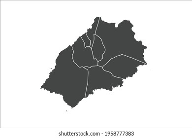 St Helena Map black Color on White Backgound 
