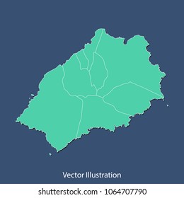 St Helena map - High detailed color map of St Helena. flat design style, clean and modern.Vector illustration eps 10