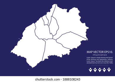 St Helena map High Detailed on  blue background.
