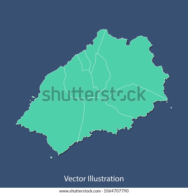 St Helena Map High Detailed Color Stock Vektorgrafik Lizenzfrei